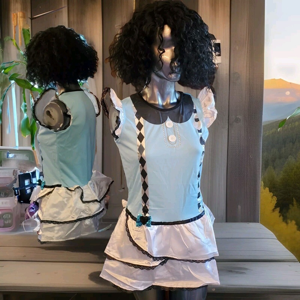 Storybook Dark Alice Youth Shirt Tunic Top Halloween‎ Costume S/M Girls NWOT